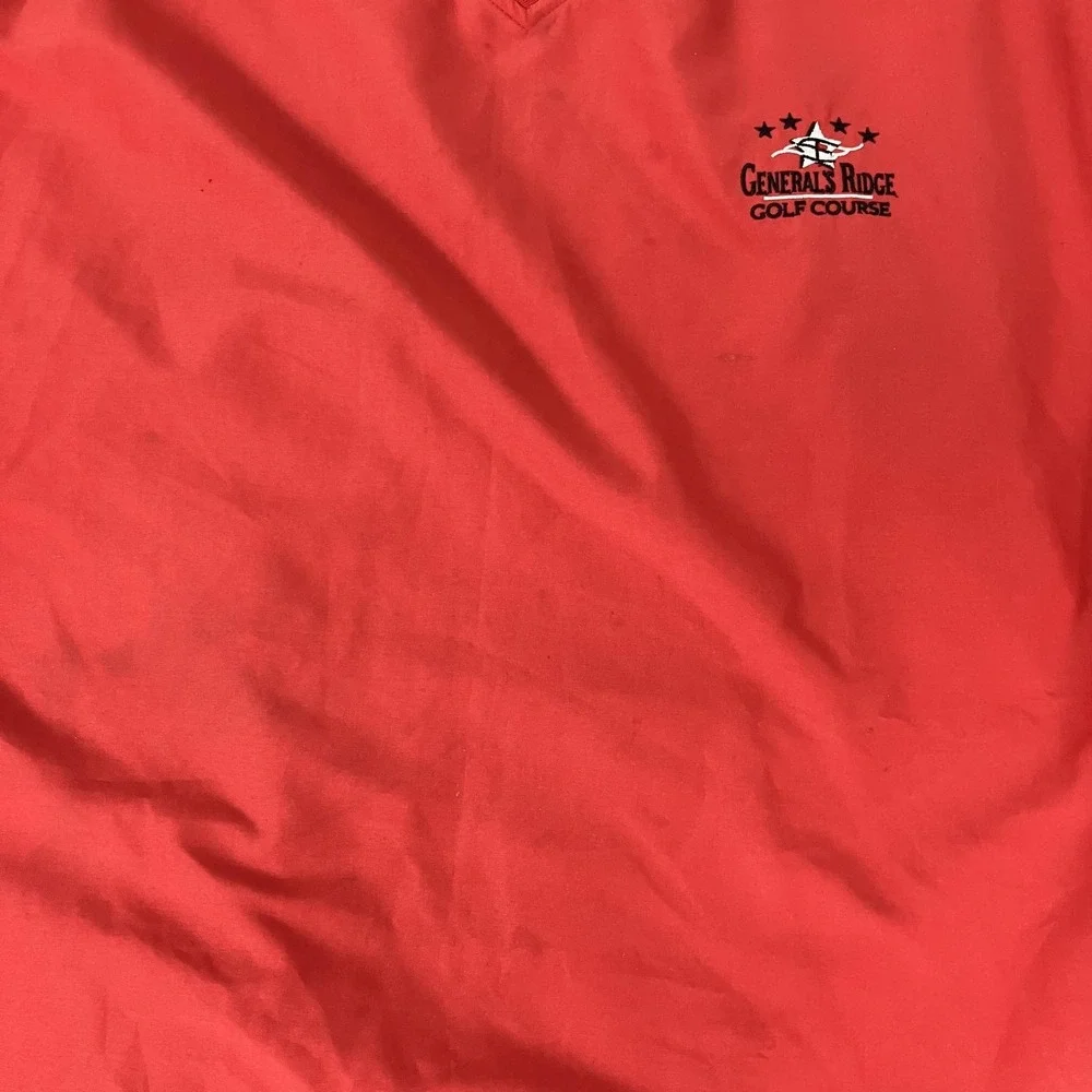 FootJoy Pullover Jacket Mens XL Red Short Sleeve Golf Windbreaker Generals Ridge